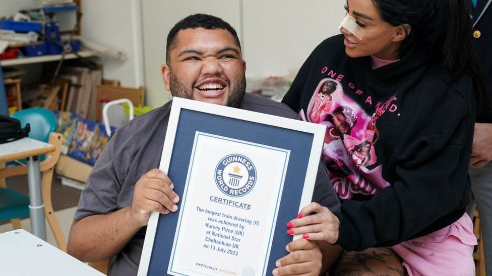 Harvey Price sets new Guinness world record with train drawing