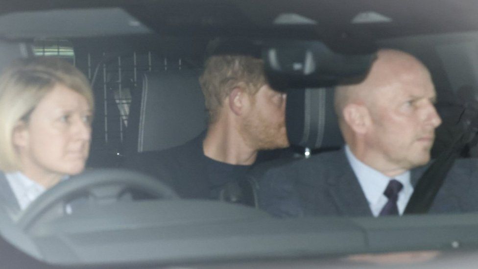 King Charles seen for first time since diagnosis as Prince Harry arrives in the UK